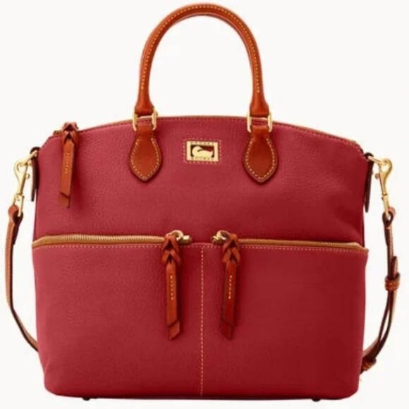 Dooney & Bourke Dillen Double Pocket cross body handbag Satchel Red - Picture 1 of 14